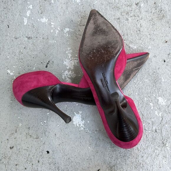Salvatore Ferragamo Women's Pink Suede Heels - Picture 8 of 9